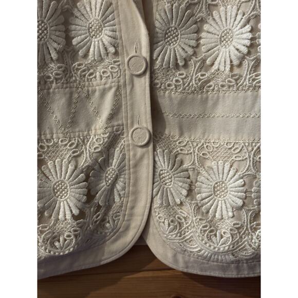 Vintage Women’s Blazer Ivory/ Overlay Crochet Old Money Quiet Luxury Bohemian - Picture 4 of 10